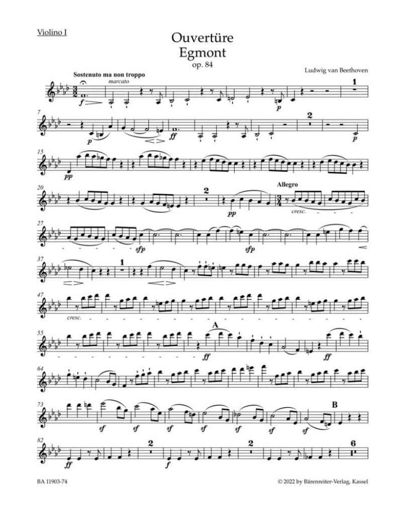 Overture Egmont for Orchestra Op.84